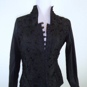 ANNE FONTAINE embroidered mandarin collar shirt Jacket NAILA 0 xs